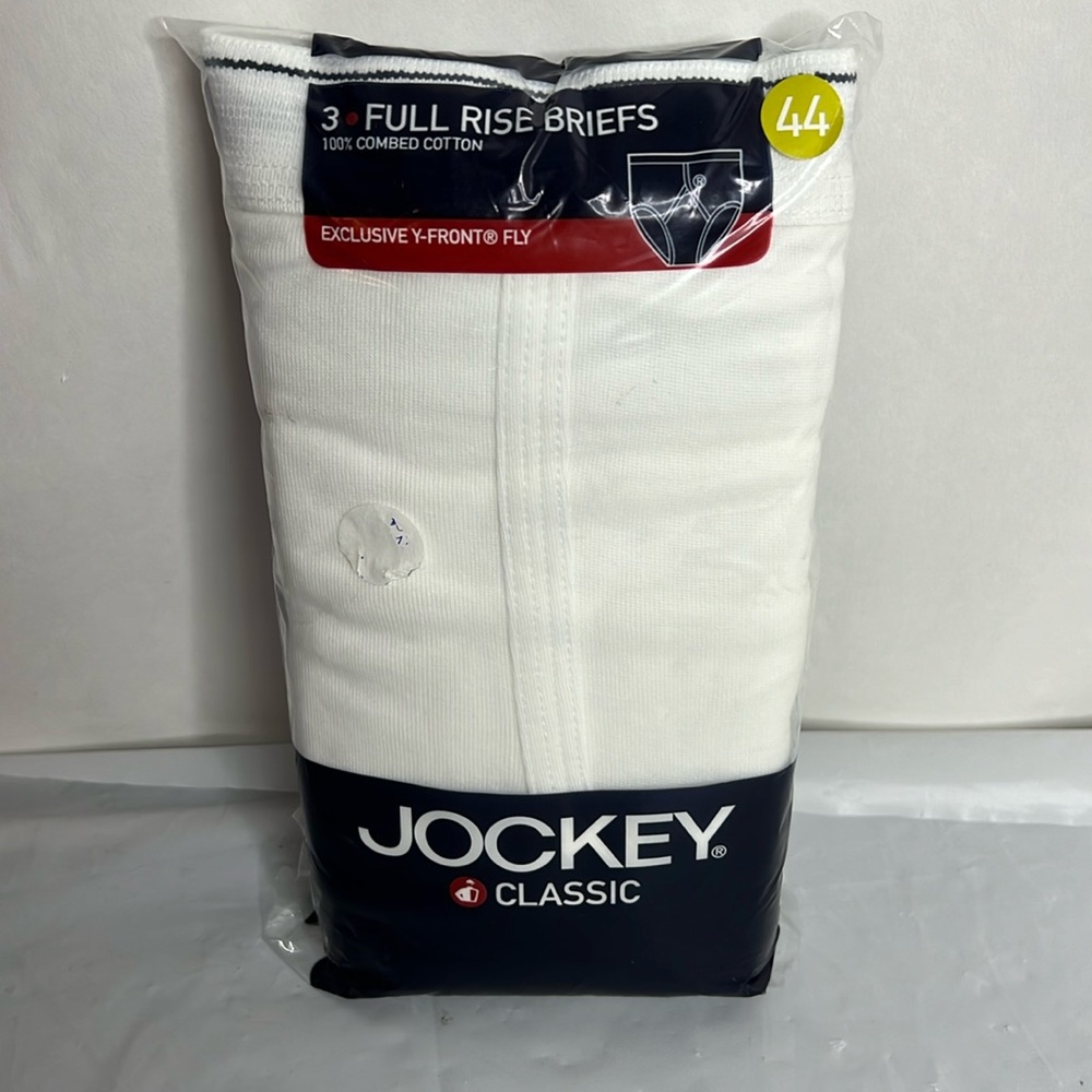 Jockey Mens Classic Brief 3 Pack Underwear Full Rise Briefs 100% cotton Sz 44